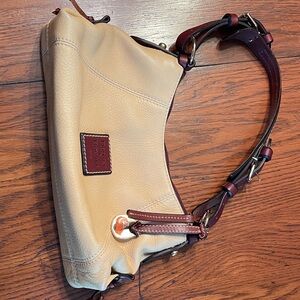 Dooney & Bourke Beige and Burgundy Shoulder Bag